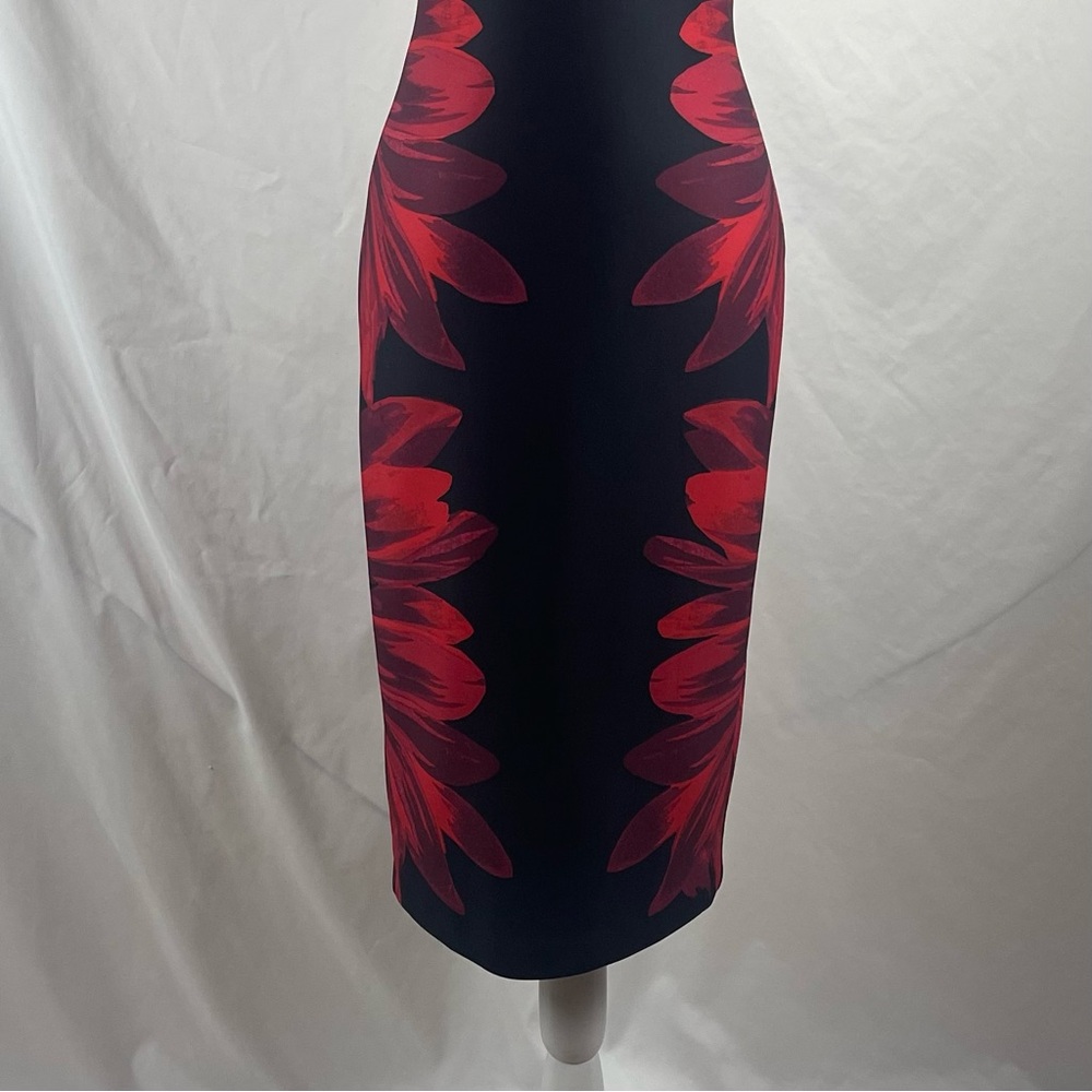 New York & Co Black Red Midi Dress NWOT Size XS - Picture 4 of 14